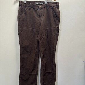 Carhartt Women’s Loose Fit Work Pants – Size 10 Regular – Brown